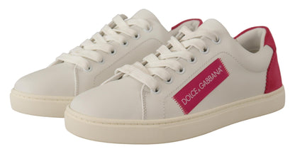 Dolce & Gabbana Elegant White Leather Low-Top Sneakers Dolce & Gabbana