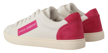 Dolce & Gabbana Elegant White Leather Low-Top Sneakers Dolce & Gabbana