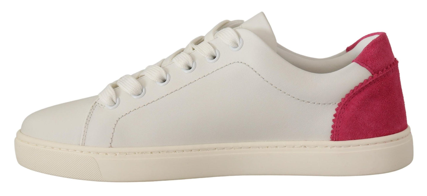 Dolce & Gabbana Elegant White Leather Low-Top Sneakers Dolce & Gabbana