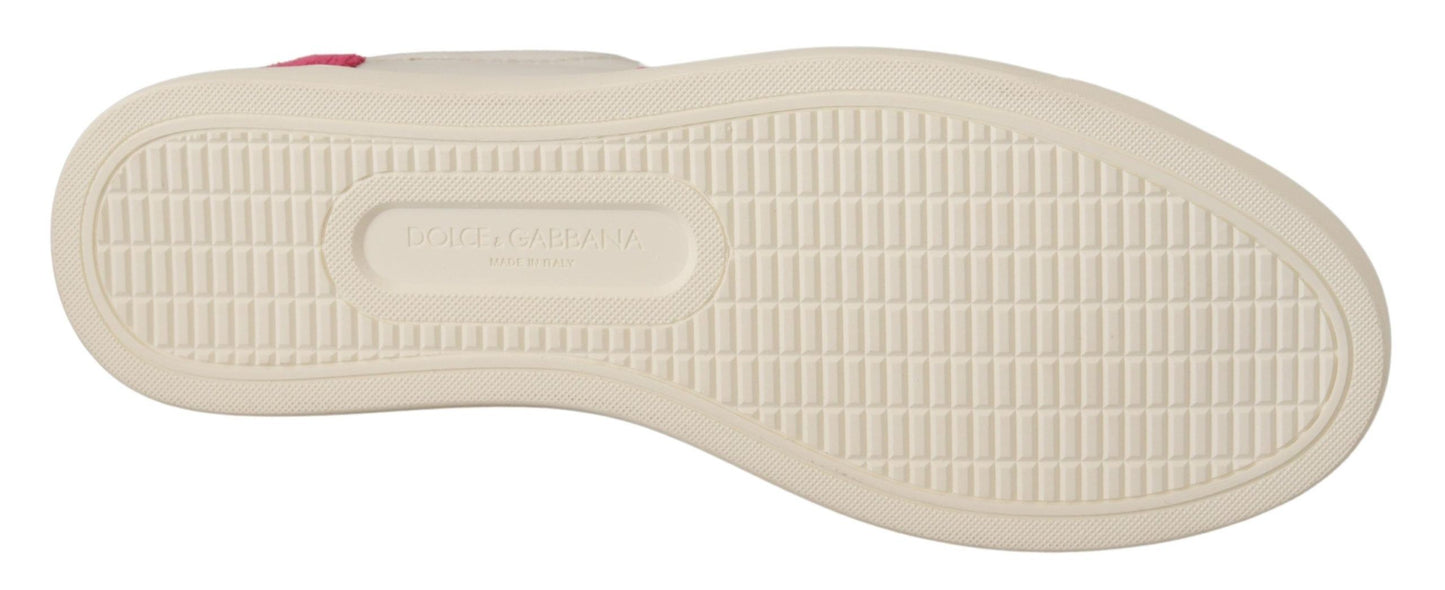 Dolce & Gabbana Elegant White Leather Low-Top Sneakers Dolce & Gabbana