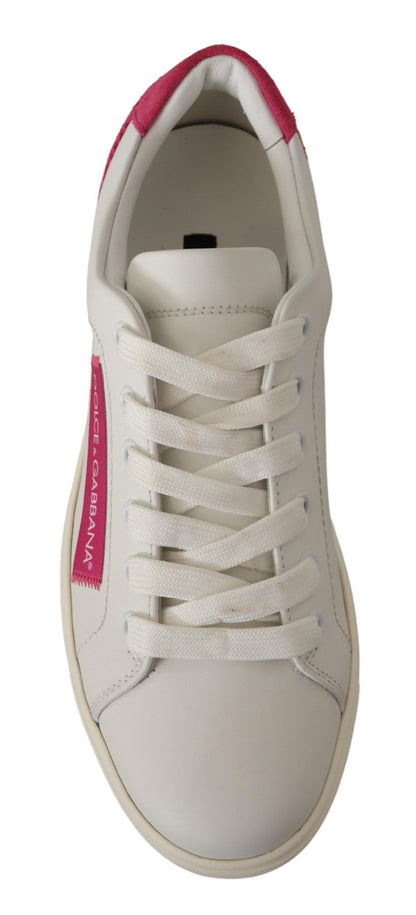 Dolce & Gabbana Elegant White Leather Low-Top Sneakers Dolce & Gabbana