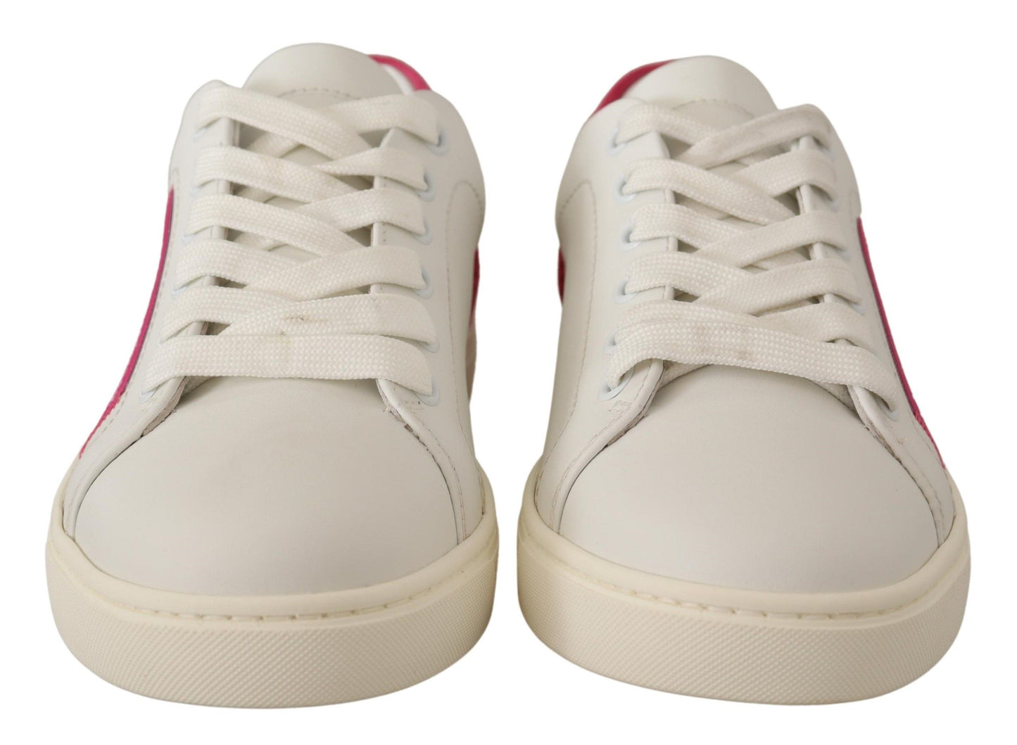 Dolce & Gabbana Elegant White Leather Low-Top Sneakers Dolce & Gabbana