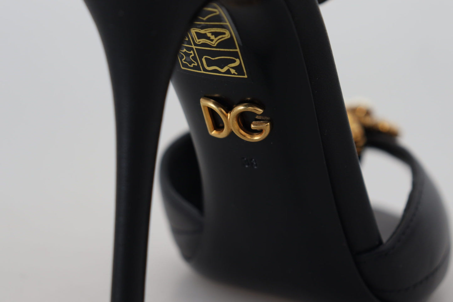 Dolce & Gabbana Elegant Gold-Embellished Leather Sandals Dolce & Gabbana