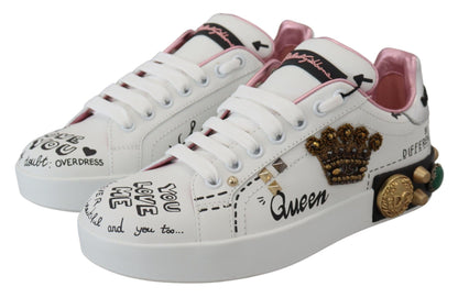 Dolce & Gabbana Queen Crown Chic Leather Sneakers Dolce & Gabbana