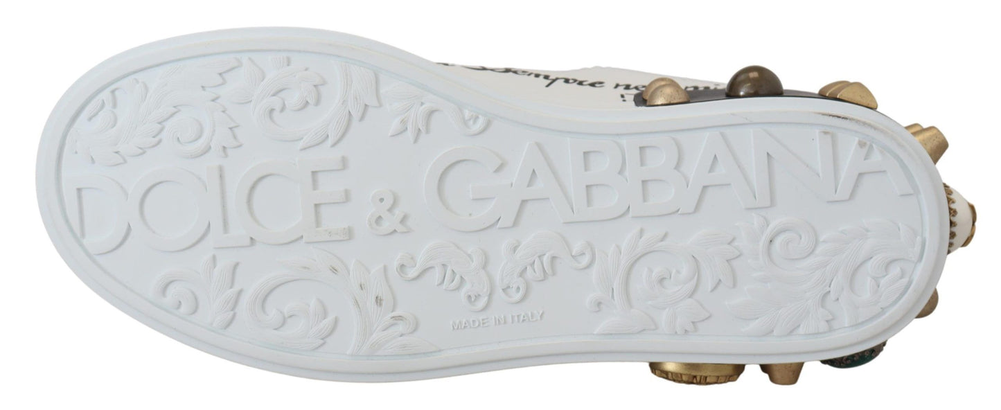 Dolce & Gabbana Queen Crown Chic Leather Sneakers Dolce & Gabbana