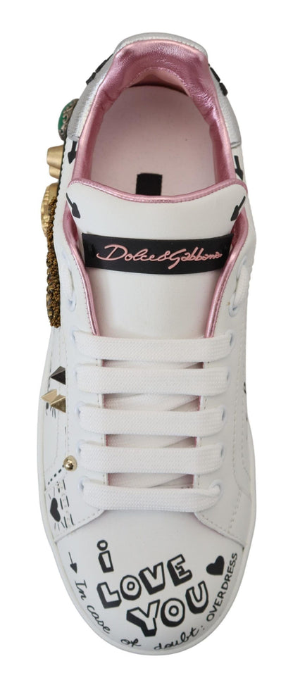 Dolce & Gabbana Queen Crown Chic Leather Sneakers Dolce & Gabbana