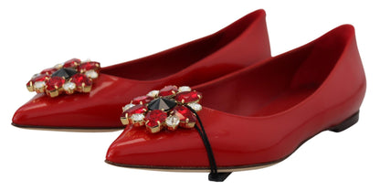 Dolce & Gabbana Red Suede Crystal Loafers - Exquisite Elegance Dolce & Gabbana