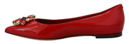 Dolce & Gabbana Red Suede Crystal Loafers - Exquisite Elegance Dolce & Gabbana