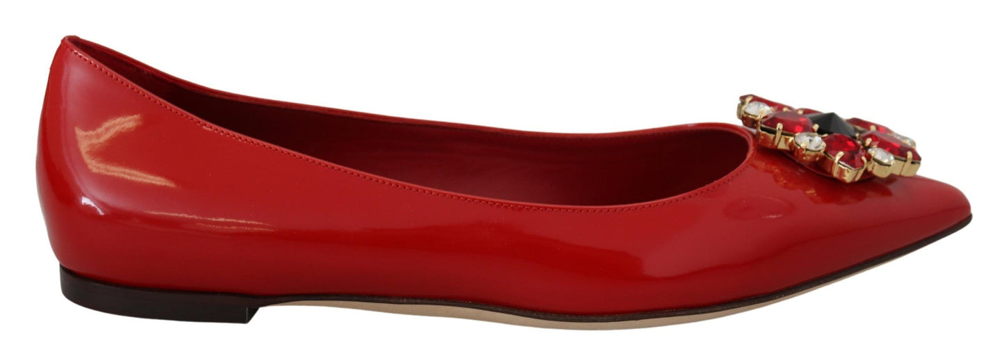 Dolce & Gabbana Red Suede Crystal Loafers - Exquisite Elegance Dolce & Gabbana