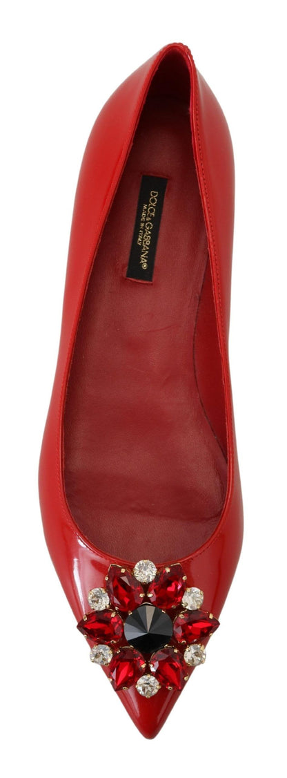 Dolce & Gabbana Red Suede Crystal Loafers - Exquisite Elegance Dolce & Gabbana