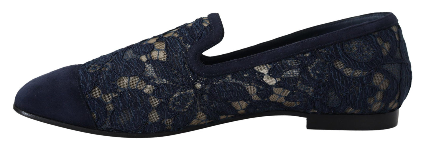 Dolce & Gabbana Elegant Blue Loafers Flats - Summer Chic Dolce & Gabbana