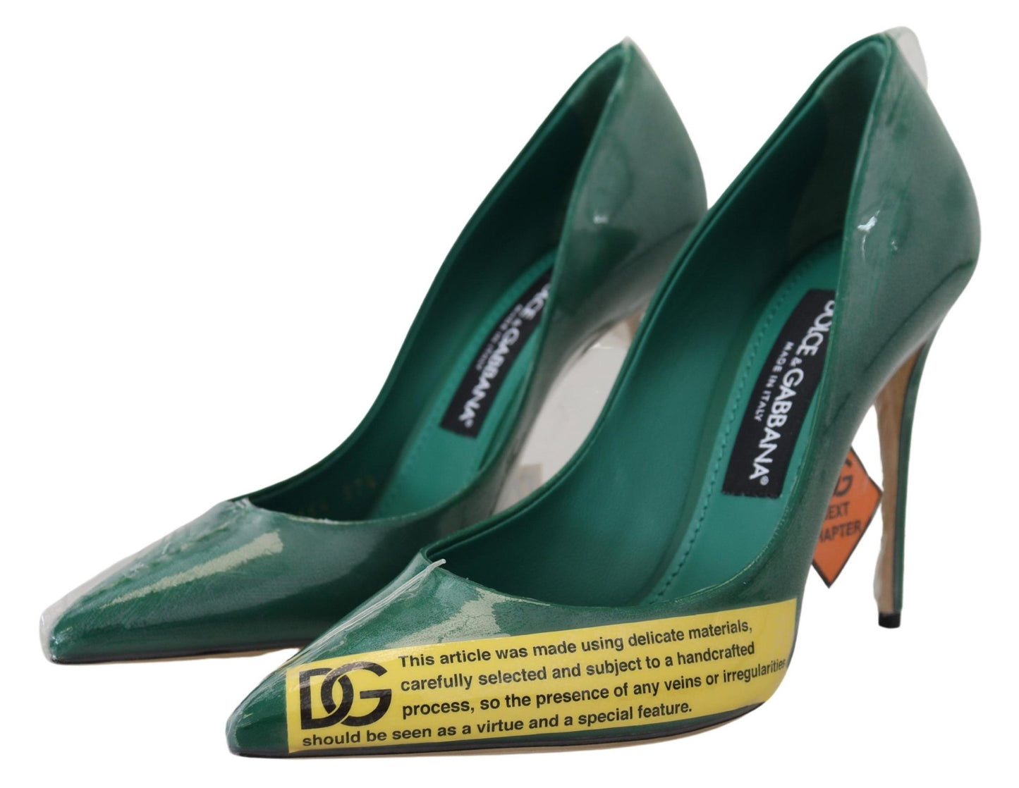 Dolce & Gabbana Emerald Elegance Leather Heels Pumps Dolce & Gabbana