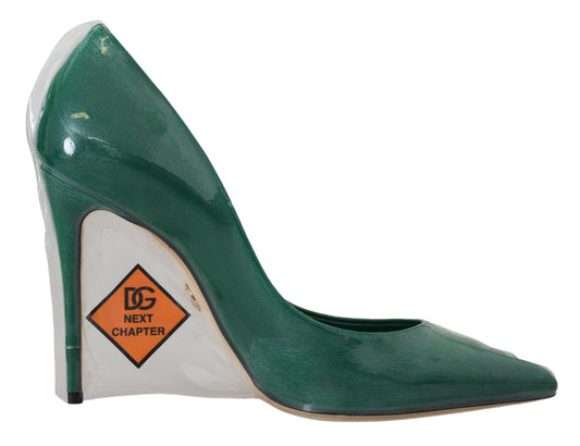 Dolce & Gabbana Emerald Elegance Leather Heels Pumps Dolce & Gabbana