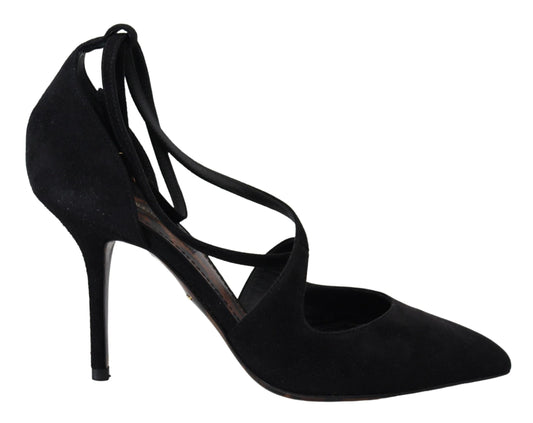 Dolce & Gabbana Elegant Ankle Strap Suede Heels Dolce & Gabbana