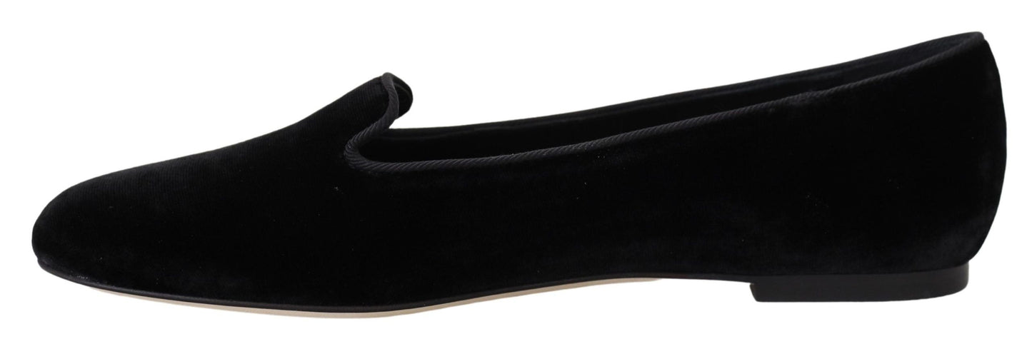 Dolce & Gabbana Elegant Black Silk-Blend Loafers Dolce & Gabbana