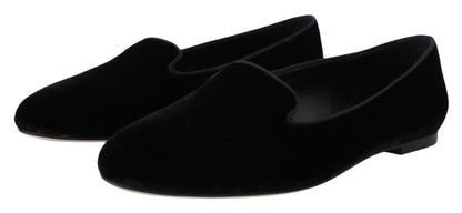 Dolce & Gabbana Elegant Black Silk-Blend Loafers Dolce & Gabbana