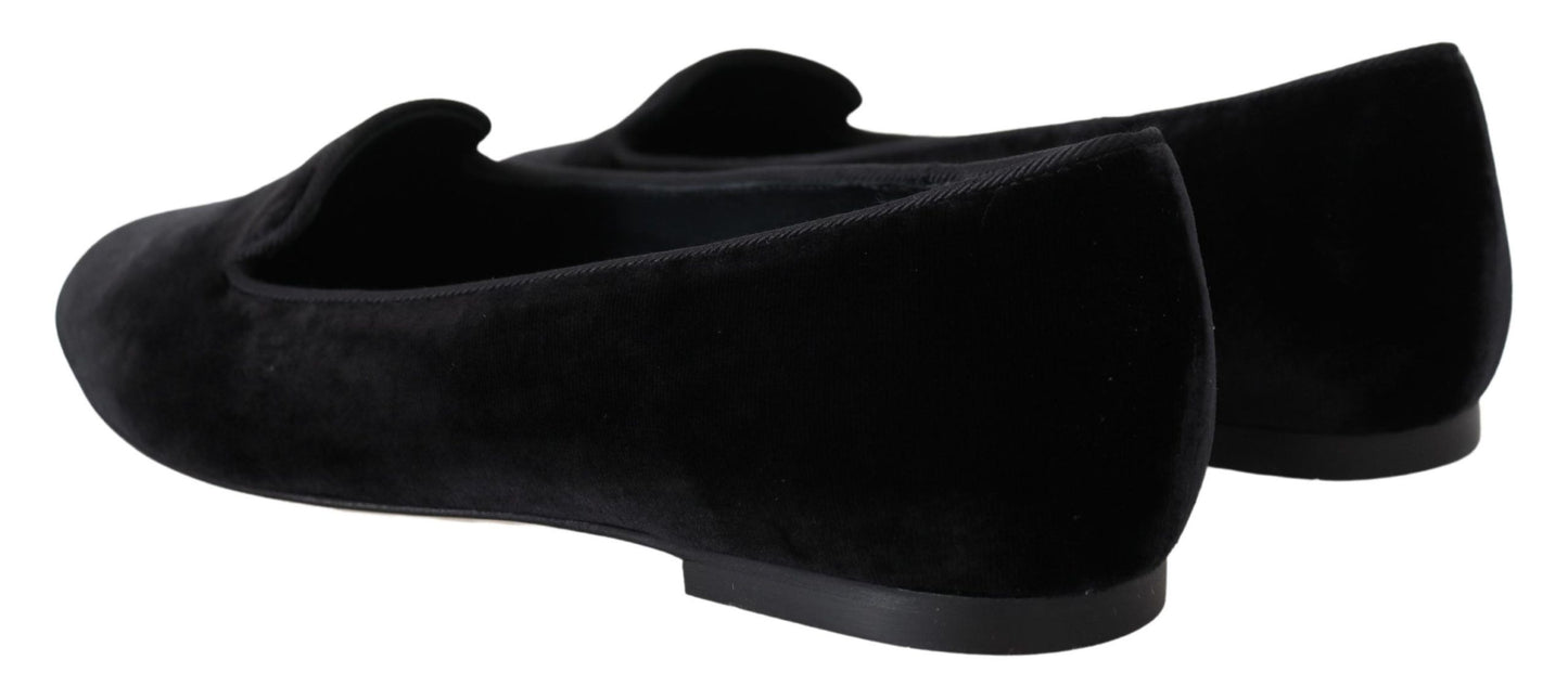 Dolce & Gabbana Elegant Black Silk-Blend Loafers Dolce & Gabbana