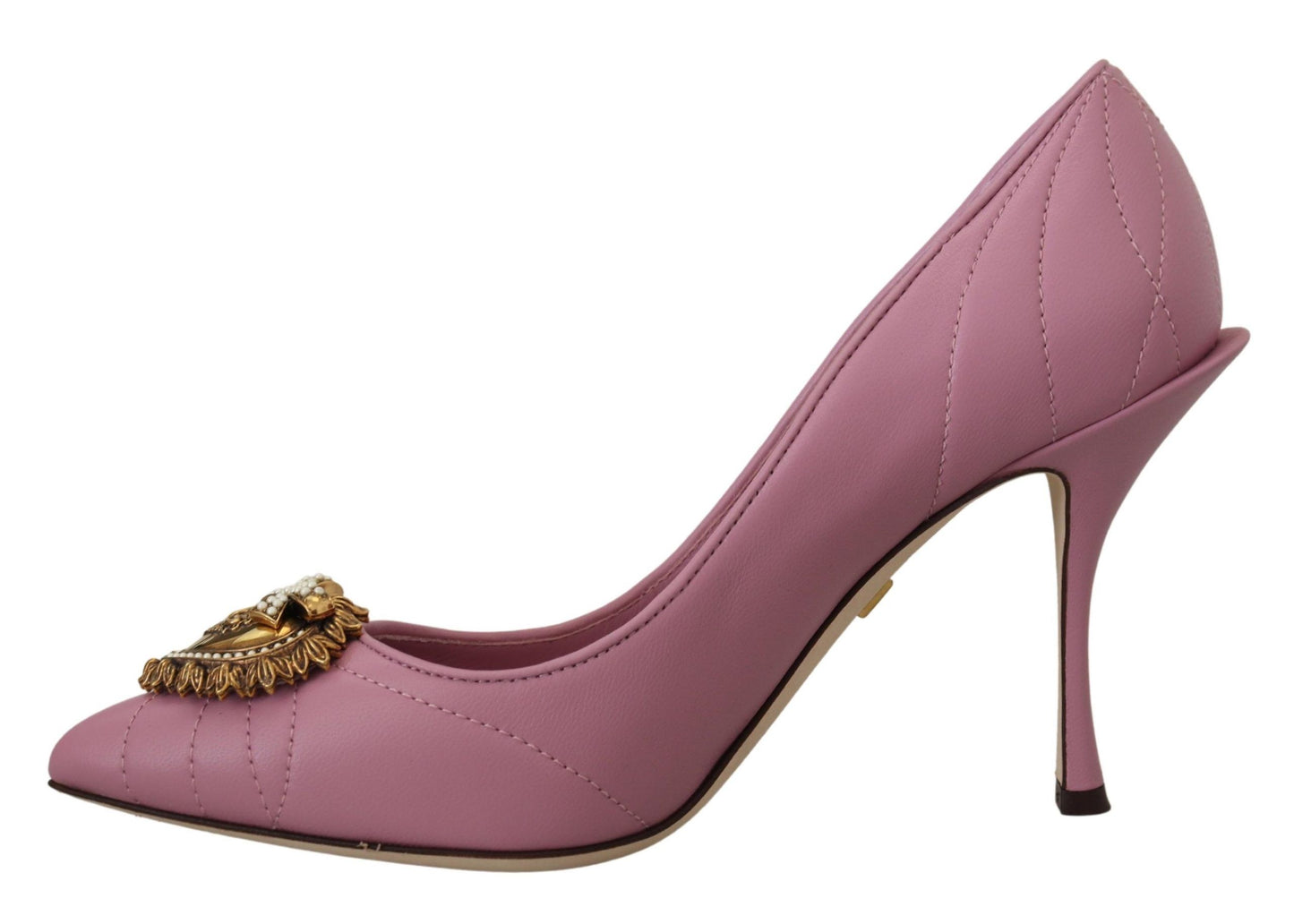 Dolce & Gabbana Devotion Leather Heels in Pink Dolce & Gabbana