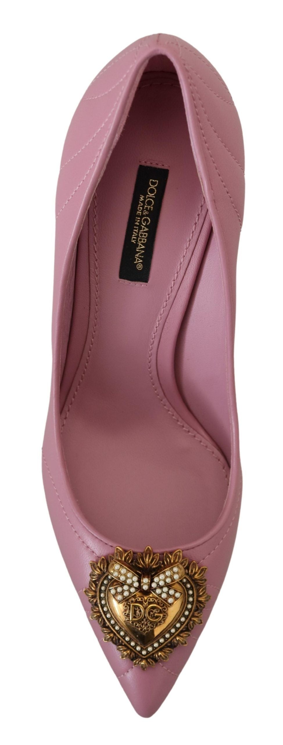 Dolce & Gabbana Devotion Leather Heels in Pink Dolce & Gabbana