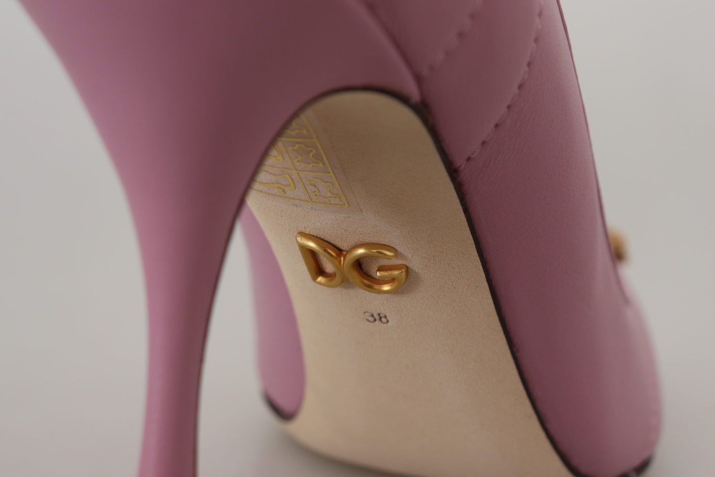 Dolce & Gabbana Devotion Leather Heels in Pink Dolce & Gabbana