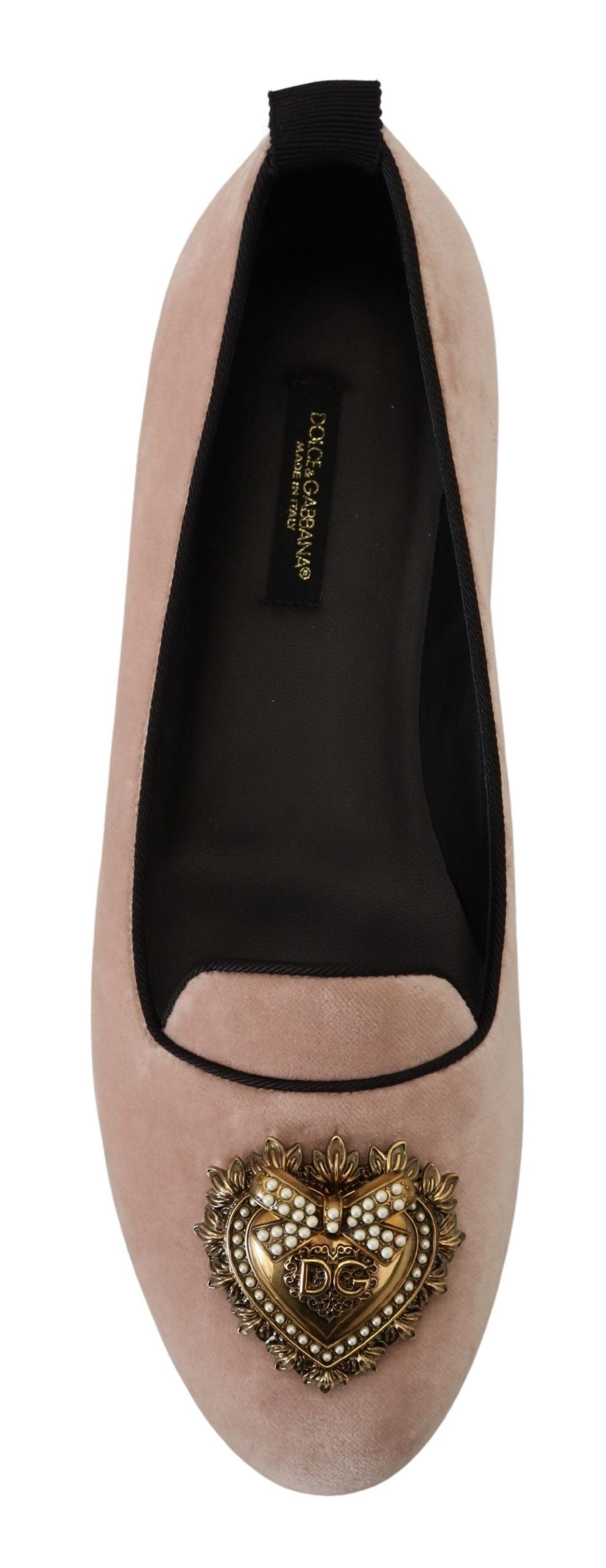 Dolce & Gabbana Elegant Pink Velvet Devotion Loafers Dolce & Gabbana