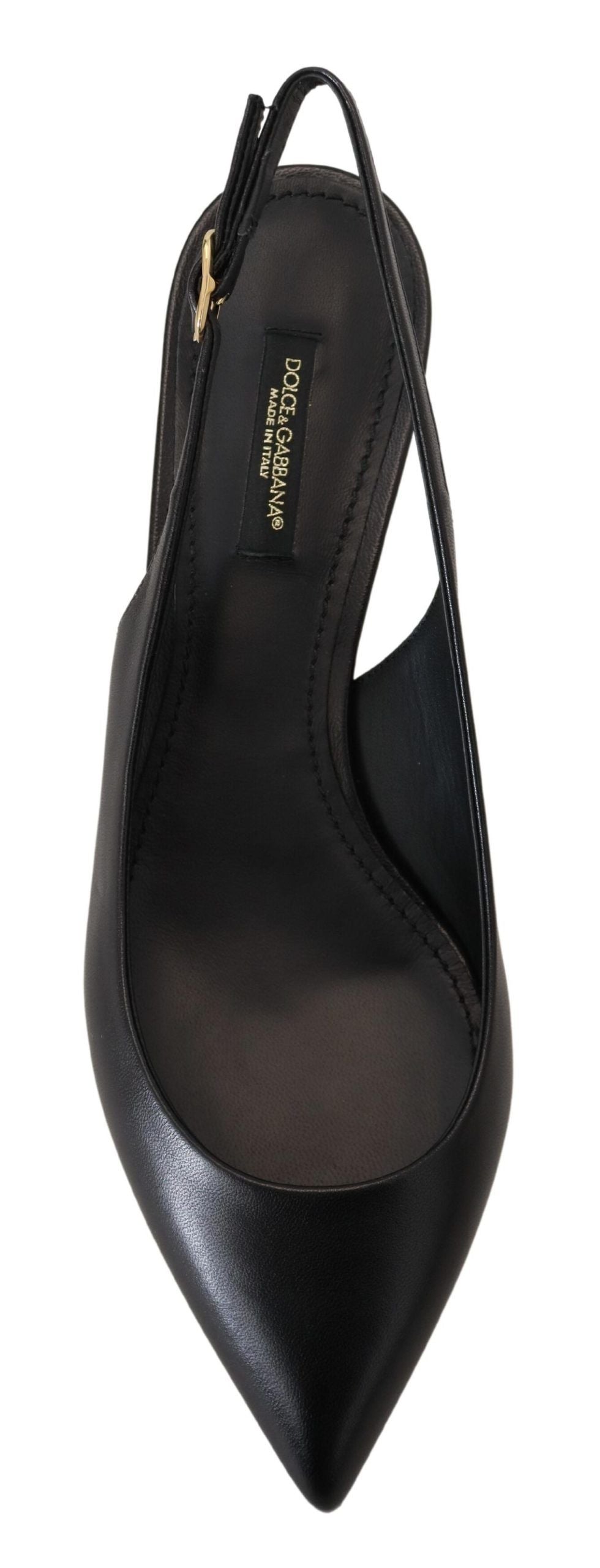 Dolce & Gabbana Elegant Black Leather Slingback Pumps Dolce & Gabbana