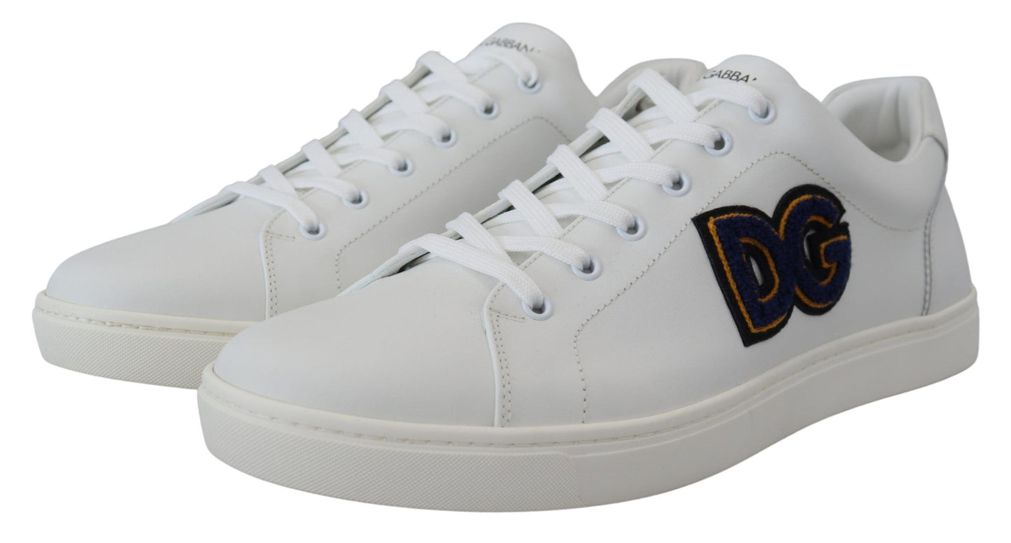 Dolce & Gabbana Elegant White Leather Men's Sneakers Dolce & Gabbana