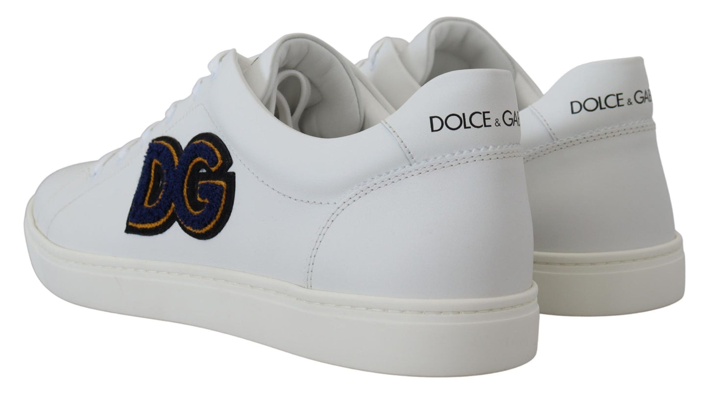 Dolce & Gabbana Elegant White Leather Men's Sneakers Dolce & Gabbana