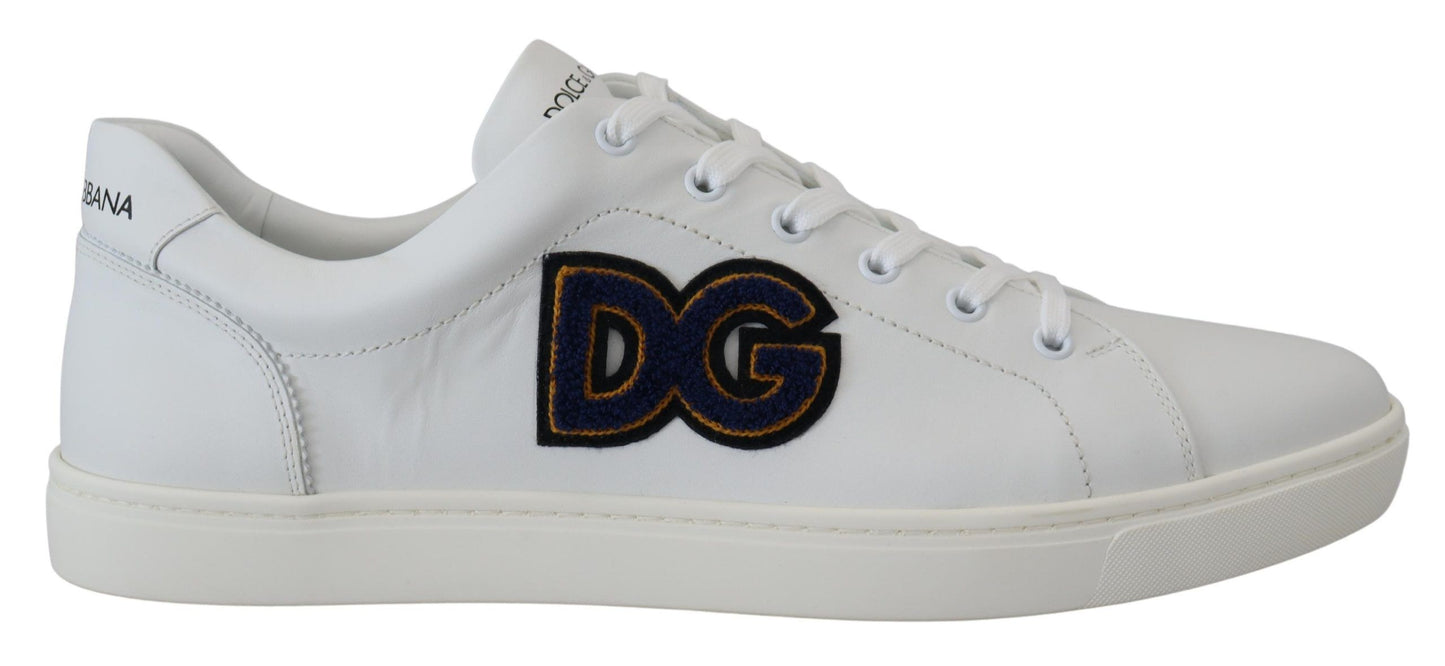 Dolce & Gabbana Elegant White Leather Men's Sneakers Dolce & Gabbana