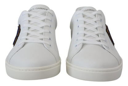 Dolce & Gabbana Elegant White Leather Men's Sneakers Dolce & Gabbana