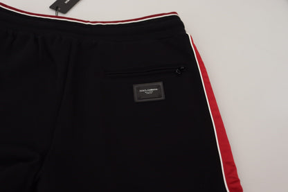 Dolce & Gabbana Elegant Black Jogging Sweatpants with Red Detail Dolce & Gabbana