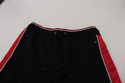 Dolce & Gabbana Elegant Black Jogging Sweatpants with Red Detail Dolce & Gabbana