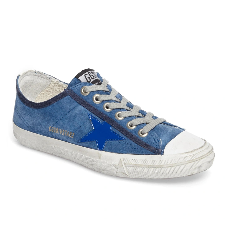 Golden Goose Chic Blue Suede Low-Top Sneakers Golden Goose