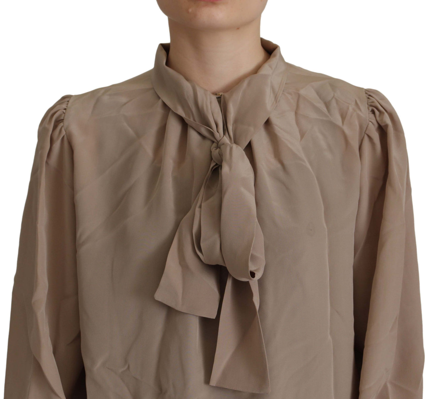 Dolce & Gabbana Elegant Silk Ascot Collar Blouse Dolce & Gabbana