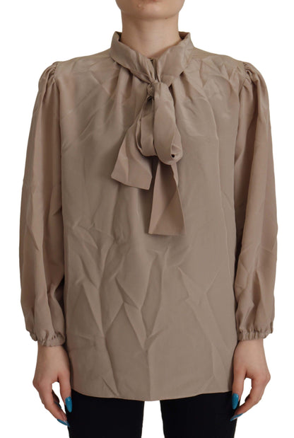 Dolce & Gabbana Elegant Silk Ascot Collar Blouse Dolce & Gabbana