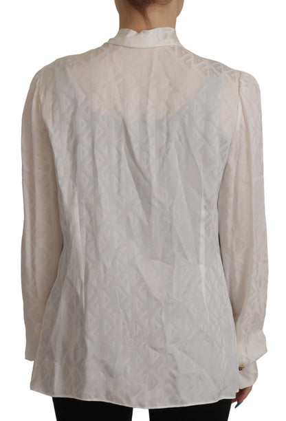 Dolce & Gabbana Elegant Silk Ascot Collar Blouse Dolce & Gabbana