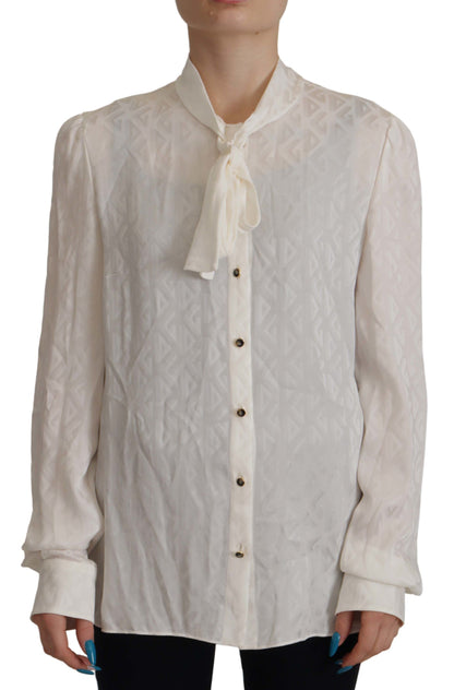 Dolce & Gabbana Elegant Silk Ascot Collar Blouse Dolce & Gabbana