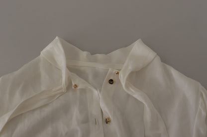 Dolce & Gabbana Elegant Silk Ascot Collar Blouse Dolce & Gabbana