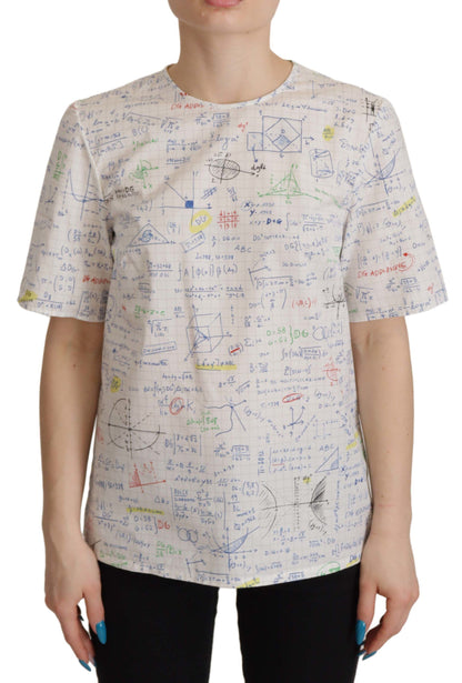 Dolce & Gabbana Algebra Print Round Neck Cotton Tee Dolce & Gabbana