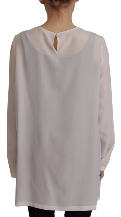 Dolce & Gabbana Elegant Silk Top with Logo Embroidery Dolce & Gabbana