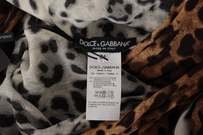 Dolce & Gabbana Elegant V-Neck A-Line Maxi Dress in Brown Dolce & Gabbana