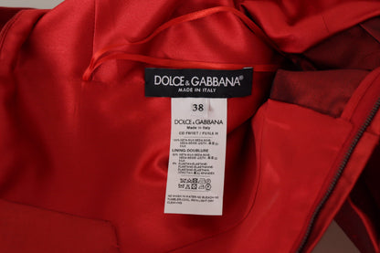 Dolce & Gabbana Radiant Red Silk A-Line Midi Dress Dolce & Gabbana