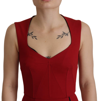 Dolce & Gabbana Elegant Red Bodycon Midi Dress Dolce & Gabbana