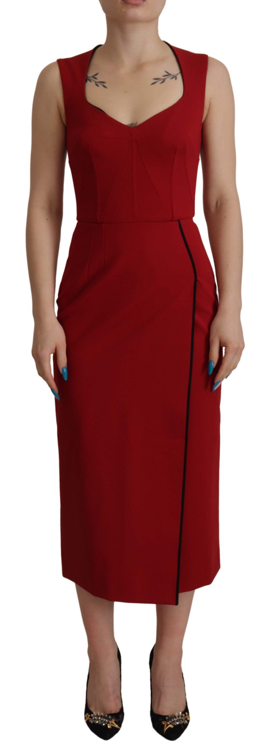 Dolce & Gabbana Elegant Red Bodycon Midi Dress Dolce & Gabbana