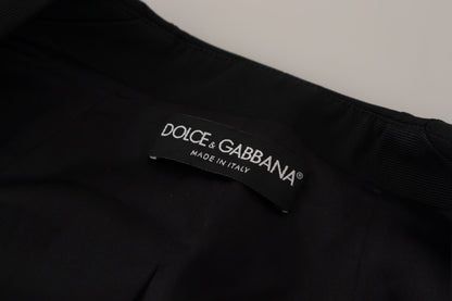 Dolce & Gabbana Sleek Black Snap Jacket with Silk Lining Dolce & Gabbana