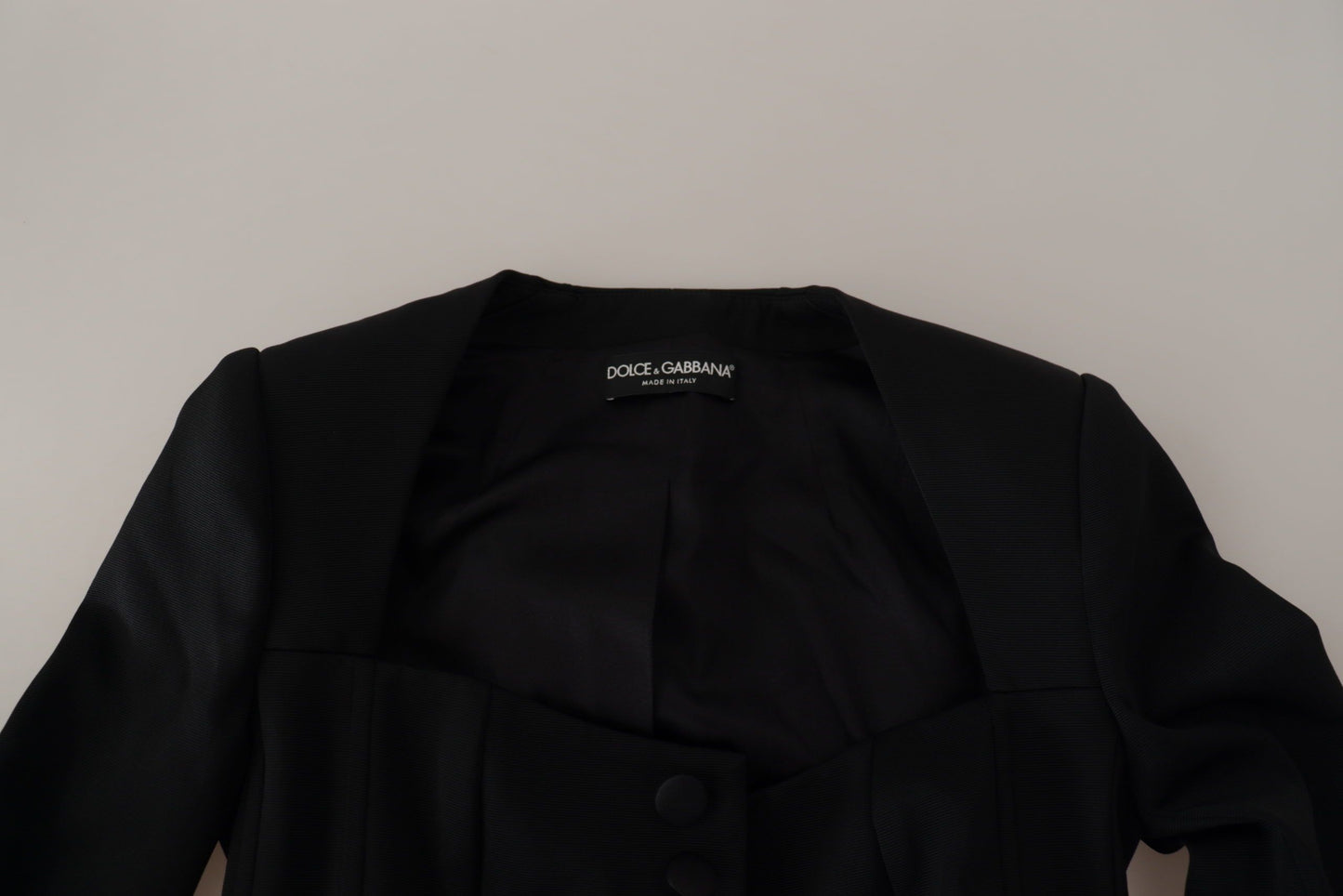 Dolce & Gabbana Sleek Black Snap Jacket with Silk Lining Dolce & Gabbana