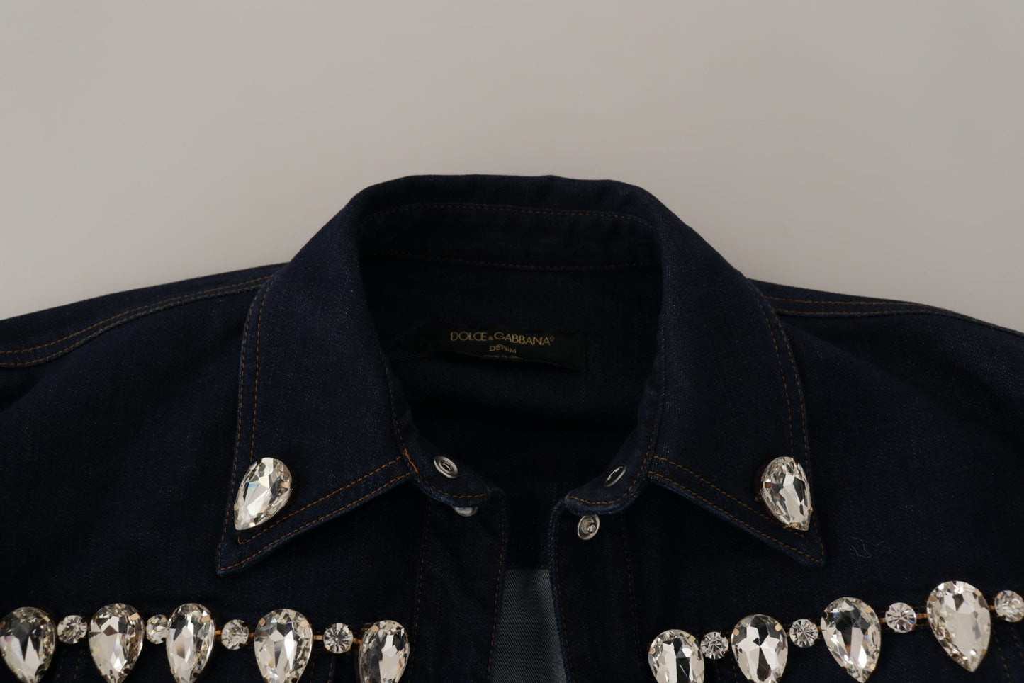 Dolce & Gabbana Elegant Crystal-Embellished Denim Jacket Dolce & Gabbana