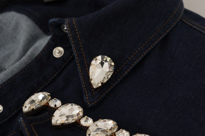 Dolce & Gabbana Elegant Crystal-Embellished Denim Jacket Dolce & Gabbana