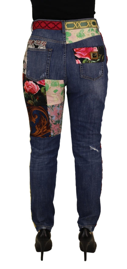 Dolce & Gabbana High Waist Patchwork Skinny Denim Dolce & Gabbana