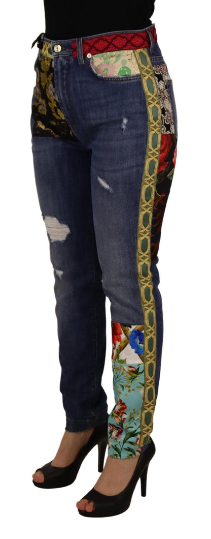 Dolce & Gabbana High Waist Patchwork Skinny Denim Dolce & Gabbana